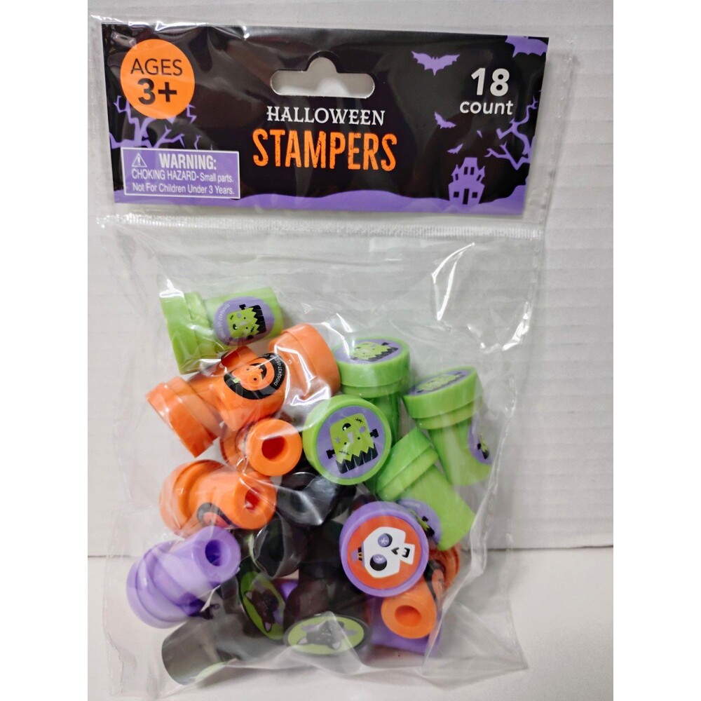 Halloween Self-Inking Stampers Mini Craft Stamp Set, Assorted Colors, 18 Count